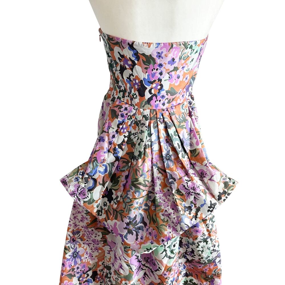Anthropologie Geisha Designs Strapless Floral Mini Dress Medium  NWT - Picture 6 of 11